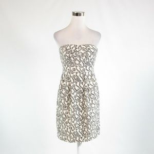 Ivory black J. CREW empire waist dress 6